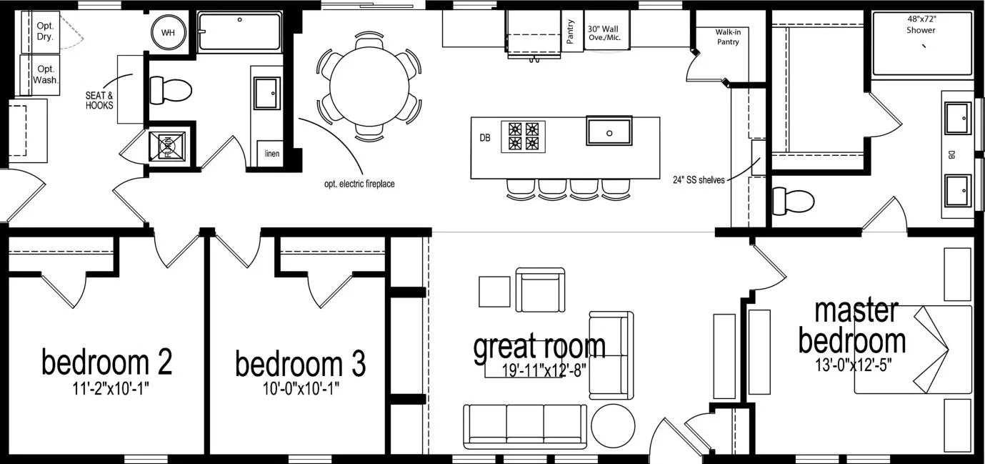 Orchid 56 floor plan home features